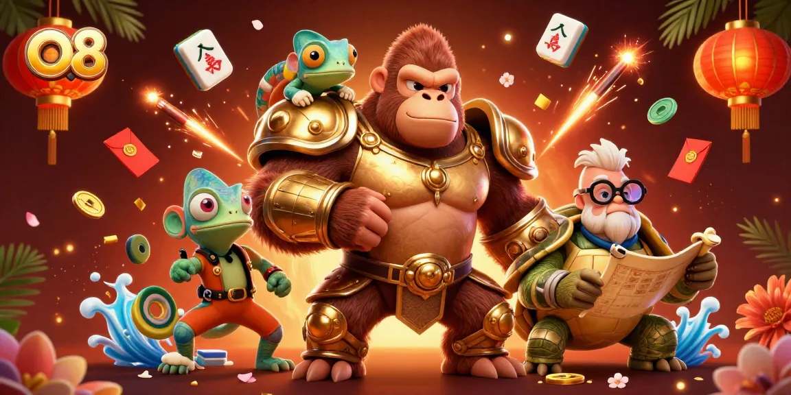 Experience thrilling gameplay at O8 with a cinematic scene featuring vibrant casino elements and dynamic characters.