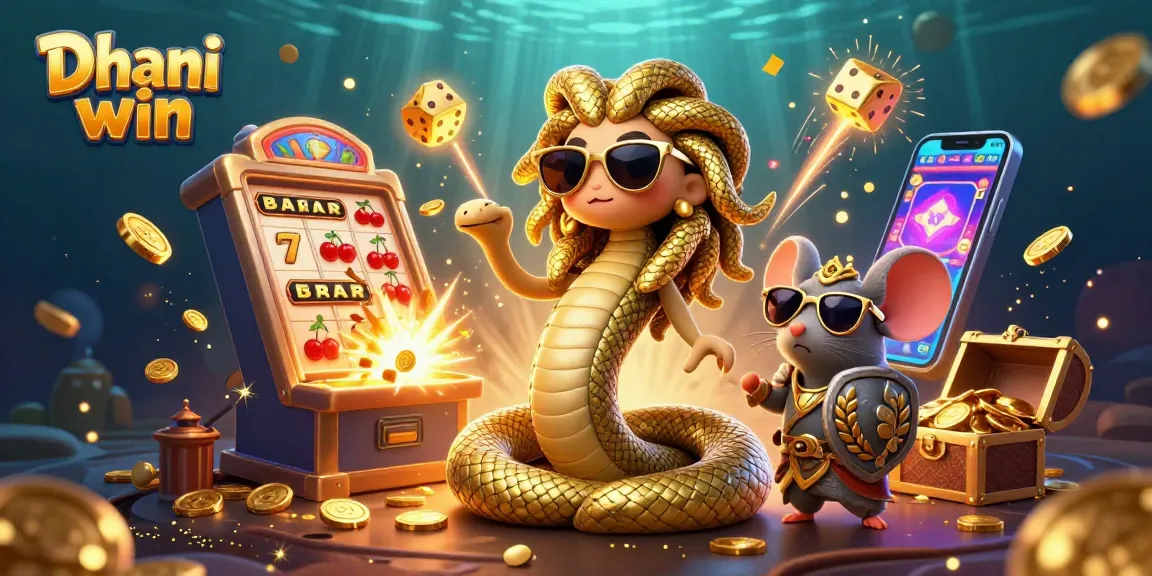 Dhani win slot games come alive with a cute Medusa and a warrior mouse amidst a jackpot explosion.