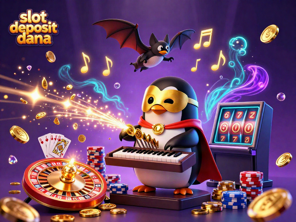 Experience excitement with slot deposit dana as a 3D phantom penguin plays an organ shooting coins