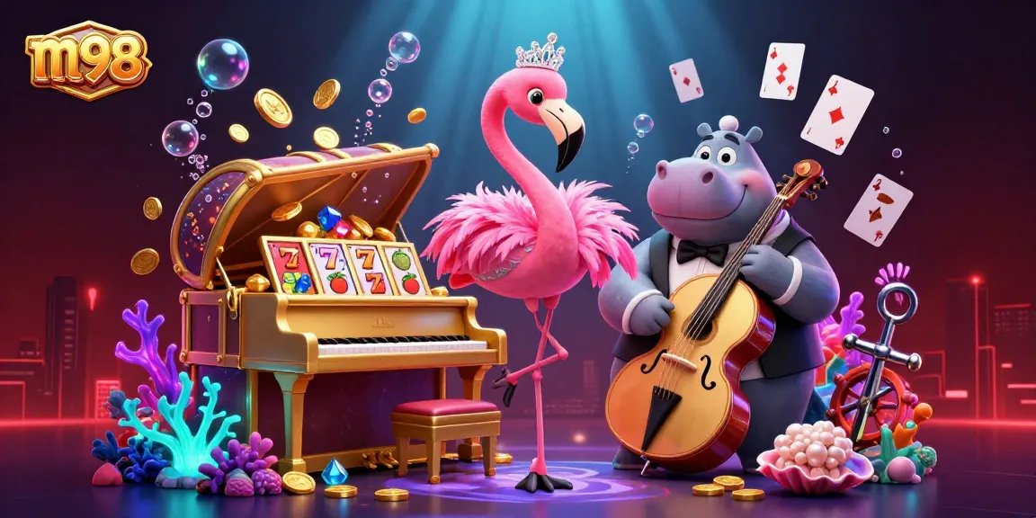 Engage with the thrilling world of m98 casino games featuring a flamboyant flamingo singer and hippo bassist.