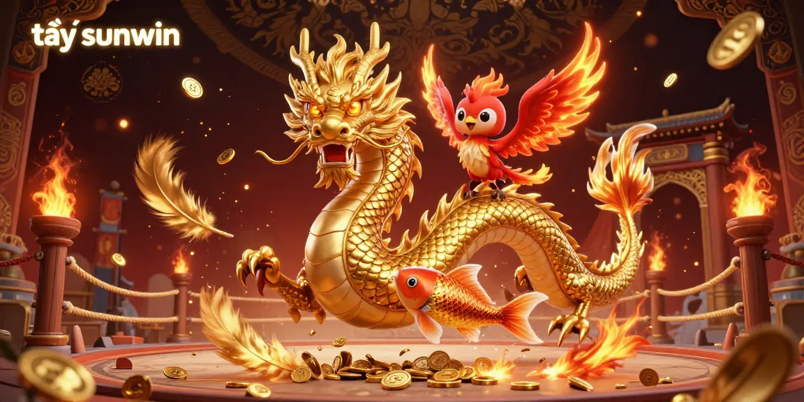 Engage with tải sunwin as a fierce dragon and cute phoenix battle in a dynamic online casino scene.