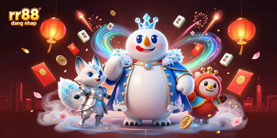 Engage with rr88 dang nhap in vibrant 3D casino-themed illustration featuring characters and festive game elements.