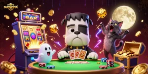 Experience sunwinx thrills with a lucky bulldog dealer and jackpot excitement in this vibrant casino scene.
